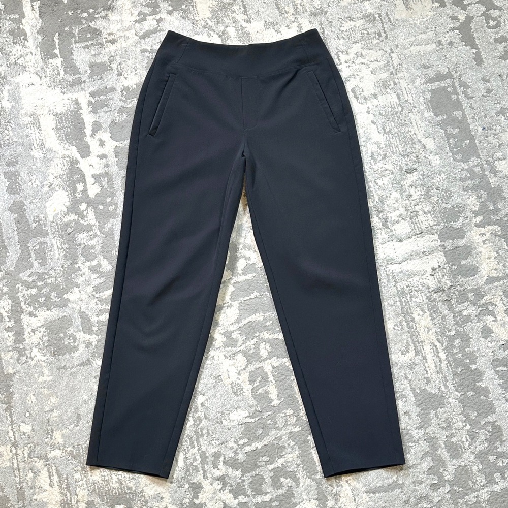 Athleta Endless High Rise Pant Stretch Tapered 4 Black Active Workwear 533636